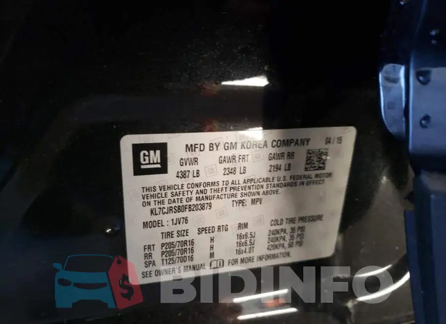 KL7CJRSB0FB203879 Photo# 14