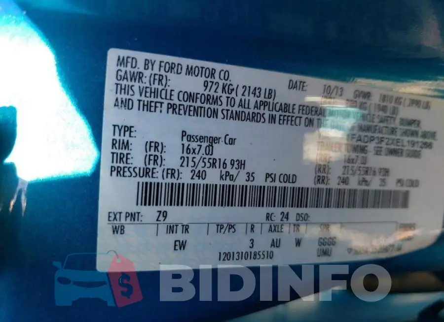 1FADP3F2XEL191266 Photo# 12
