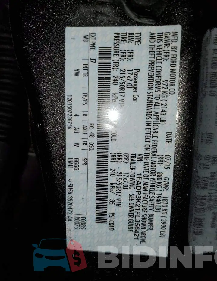 1FADP3K21FL356421 Photo# 12