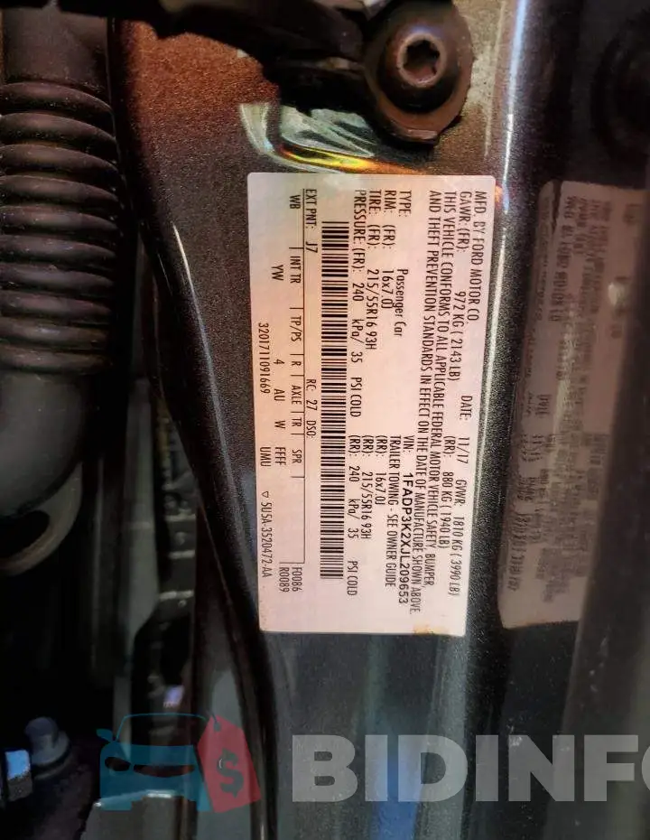 1FADP3K2XJL209653 Photo# 12