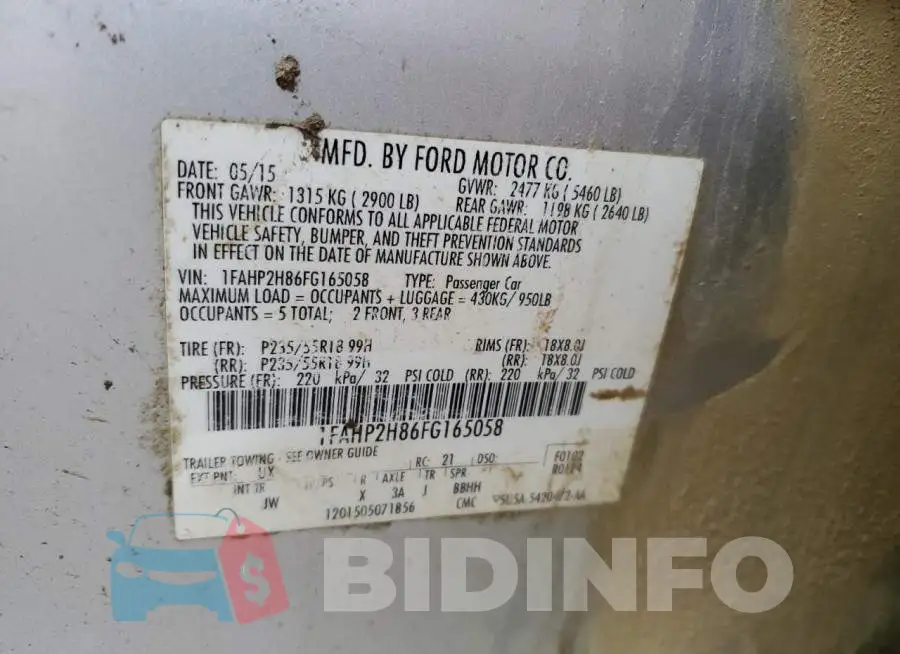 1FAHP2H86FG165058 Photo# 12