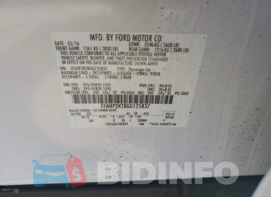 1FAHP2KT8GG125837 Photo# 12