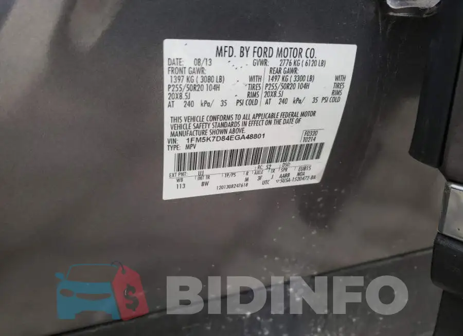 1FM5K7D84EGA48801 Photo# 14