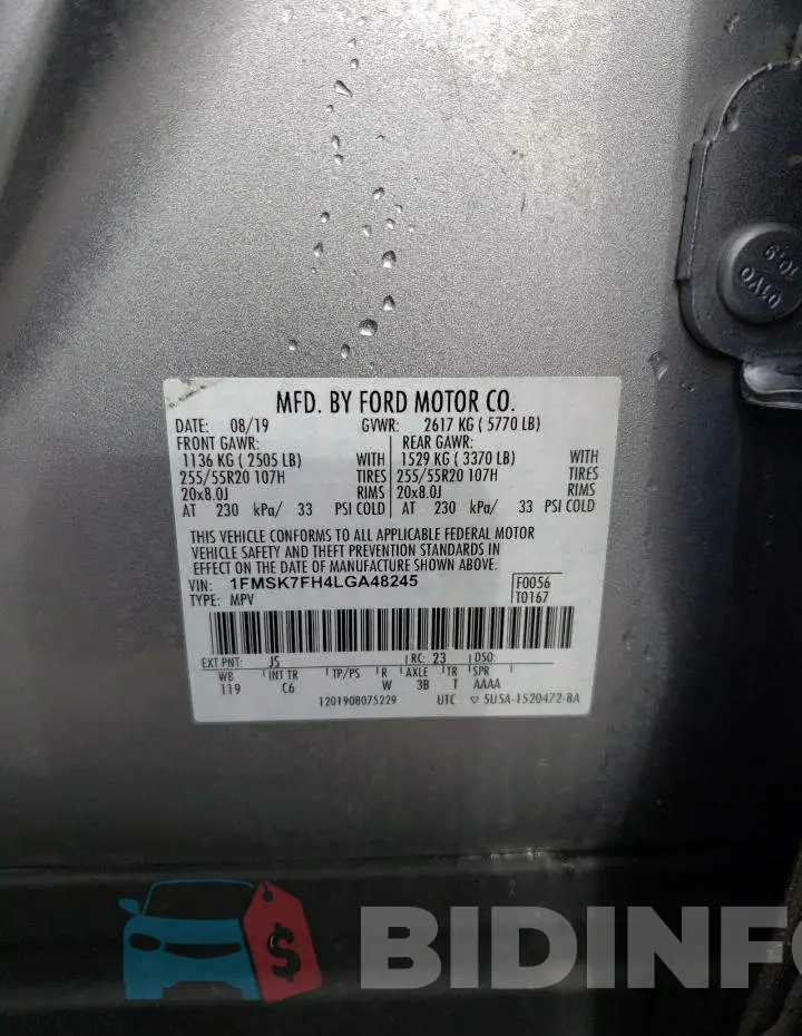 1FMSK7FH4LGA48245 Photo# 14