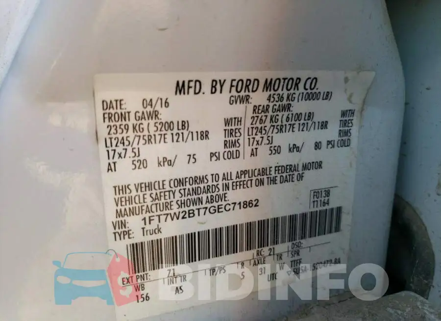 1FT7W2BT7GEC71862 Photo# 12