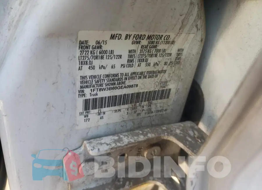 1FT8W3B60GEA09878 Photo# 12