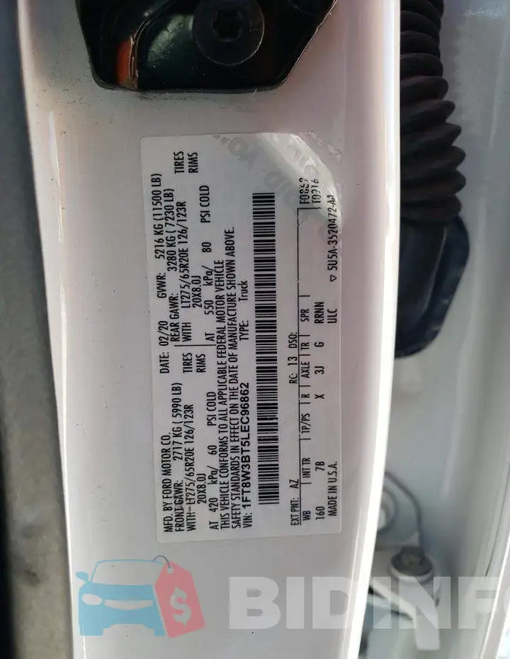 1FT8W3BT5LEC96862 Photo# 12