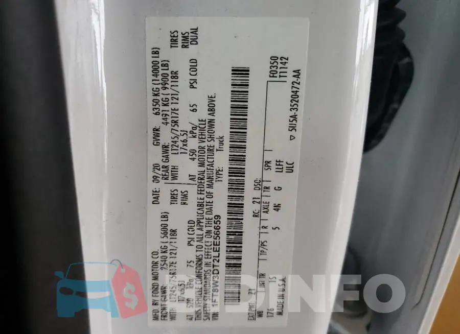 1FT8W3DT2LEE56659 Photo# 13