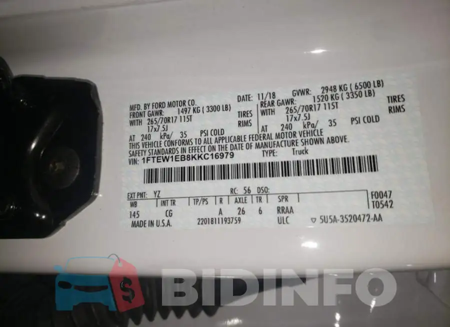 1FTEW1EB8KKC16979 Photo# 13