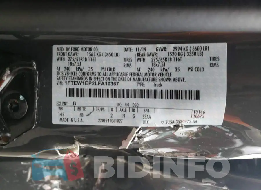 1FTEW1EP2LFA10367 Photo# 12