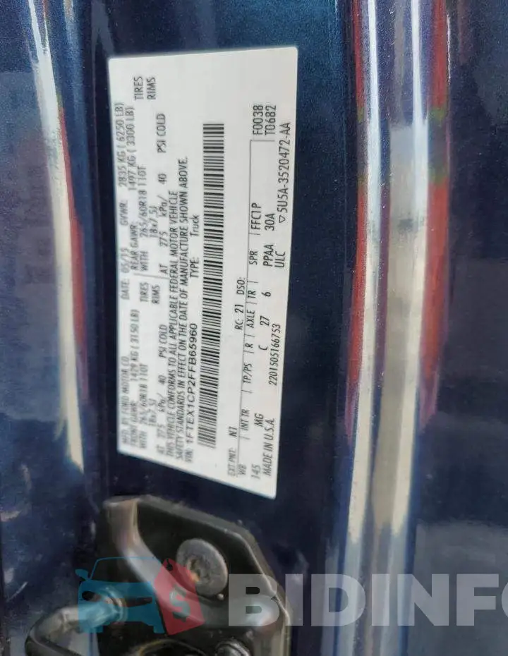1FTEX1CP2FFB65960 Photo# 12