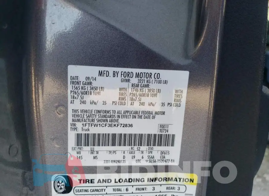 1FTFW1CF3EKF72836 Photo# 12