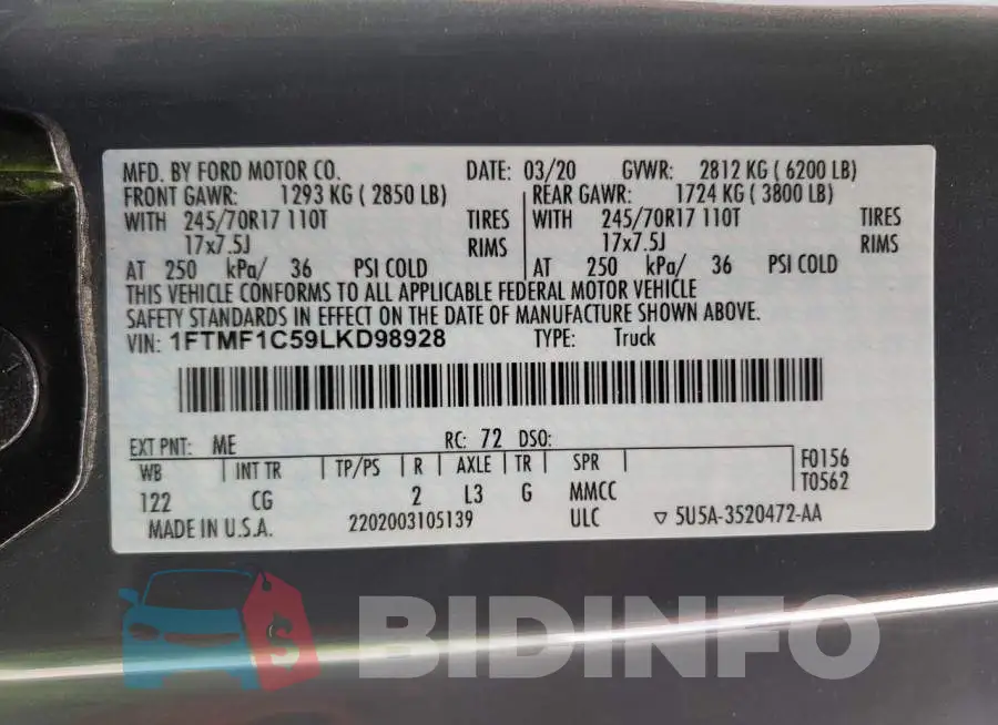 1FTMF1C59LKD98928 Photo# 13