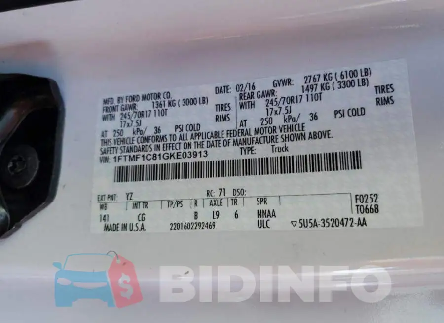 1FTMF1C81GKE03913 Photo# 12