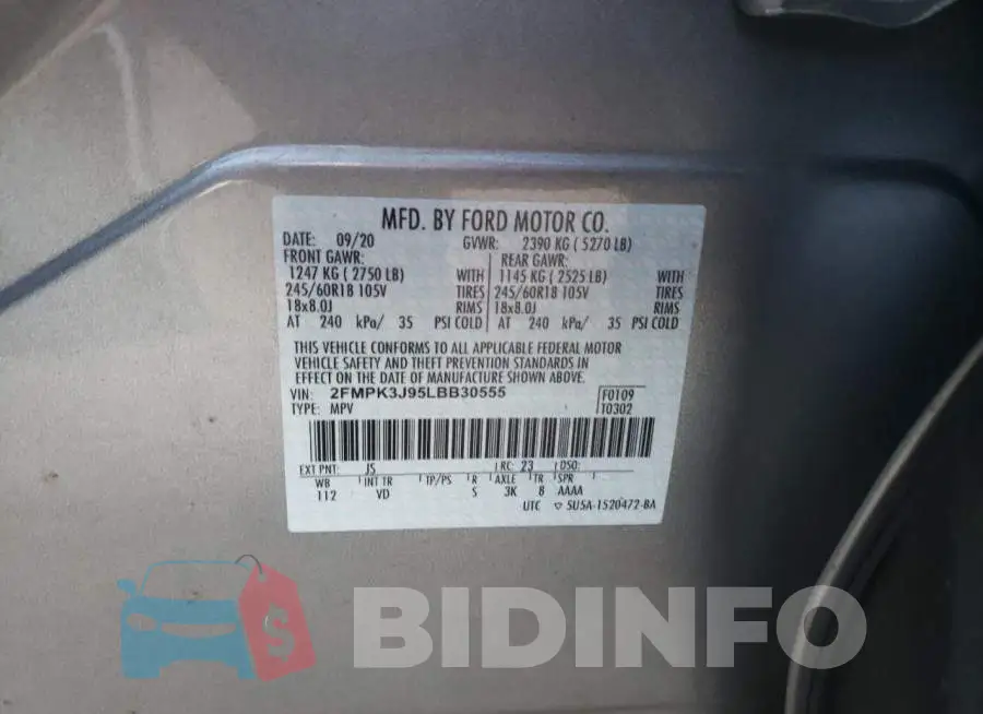 2FMPK3J95LBB30555 Photo# 13