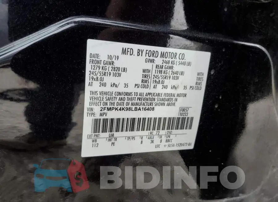 2FMPK4K98LBA16408 Photo# 13