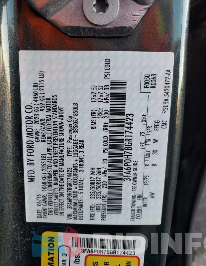 3FA6P0H78GR174423 Photo# 12