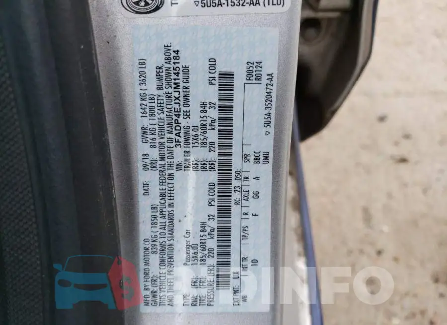 3FADP4EJXJM145184 Photo# 13