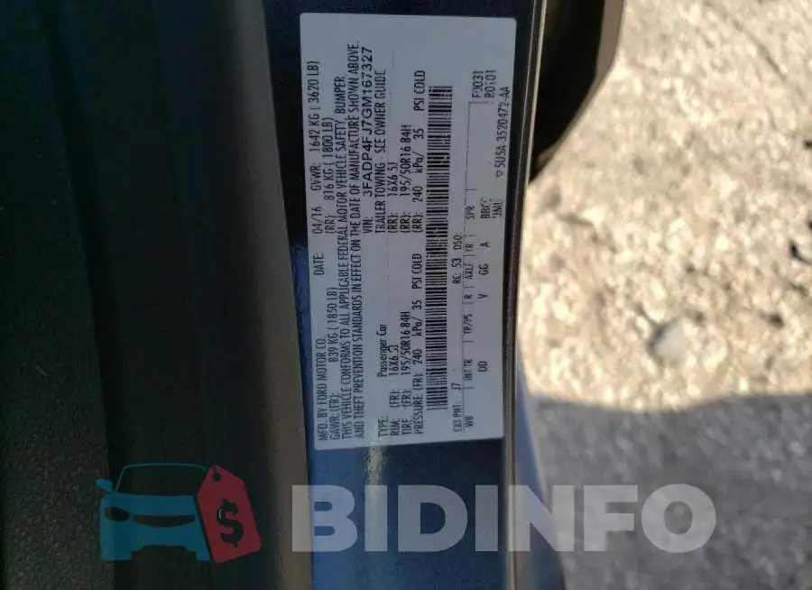 3FADP4FJ7GM167327 Photo# 13