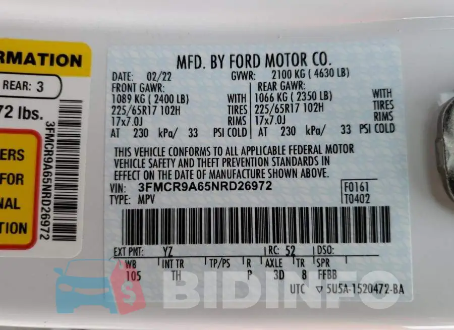 3FMCR9A65NRD26972 Photo# 13