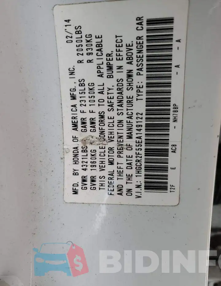 1HGCR2F55EA149122 Photo# 13