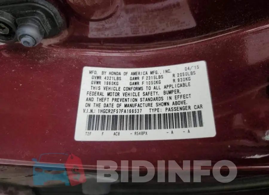1HGCR2F57FA166537 Photo# 12