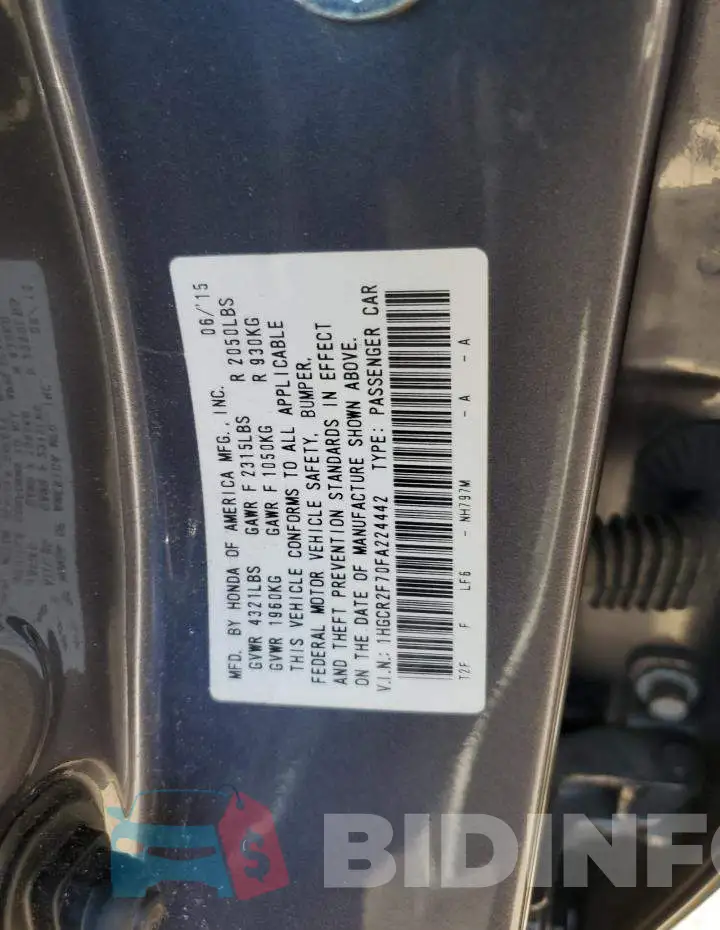 1HGCR2F70FA224442 Photo# 12