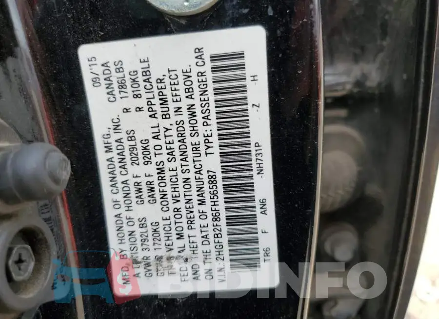 2HGFB2F86FH565887 Photo# 12