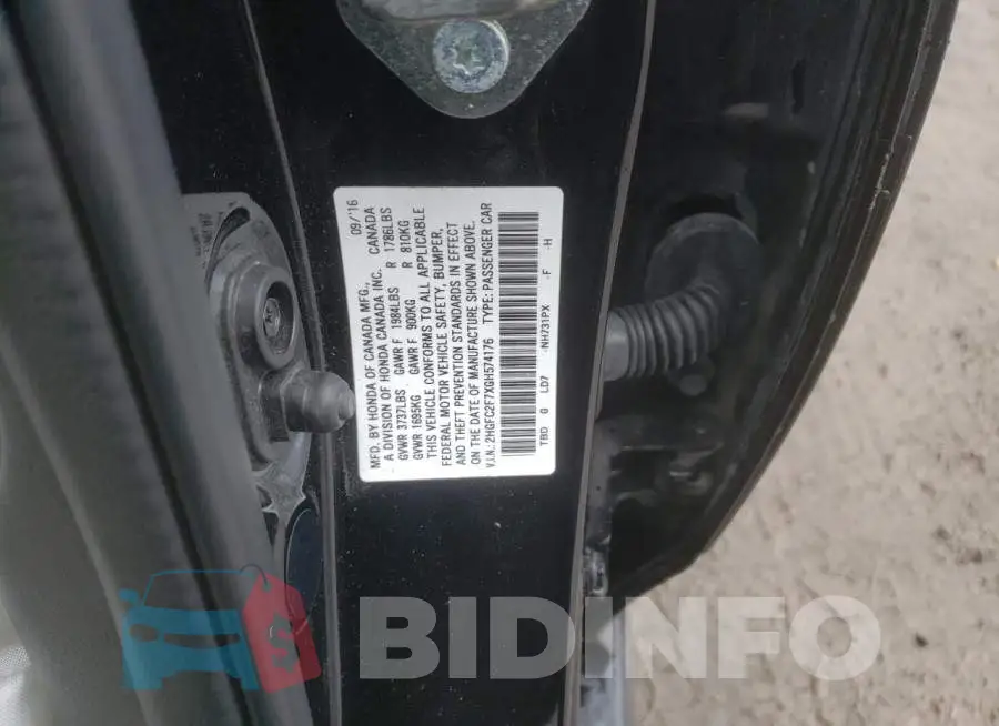 2HGFC2F7XGH574176 Photo# 12