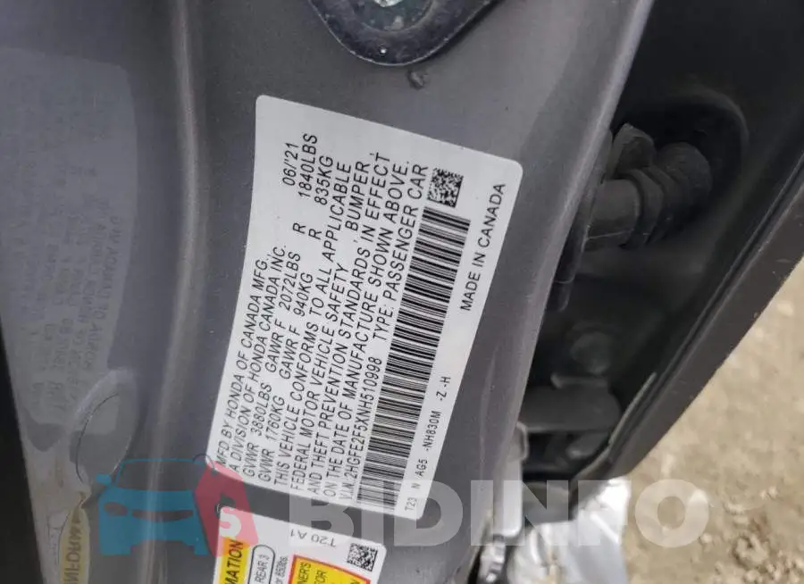 2HGFE2F5XNH510998 Photo# 12