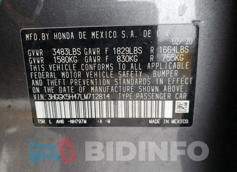 3HGGK5H47LM712814 Photo# 12