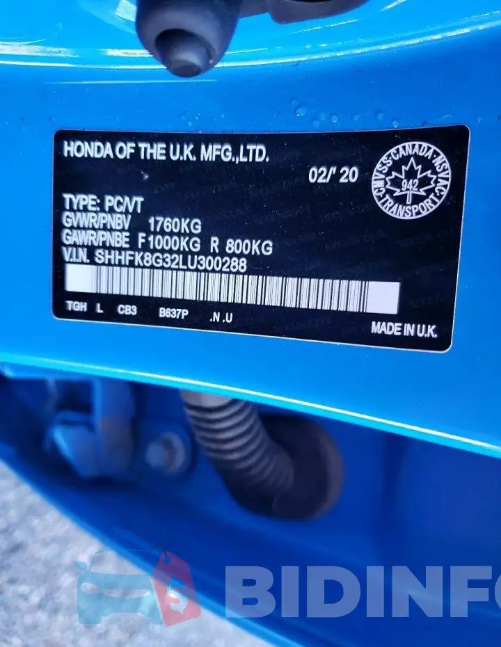 SHHFK8G32LU300288 Photo# 12