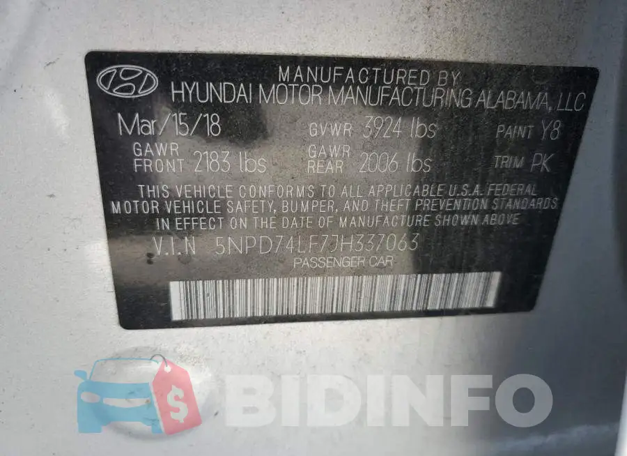 5NPD74LF7JH337063 Photo# 13