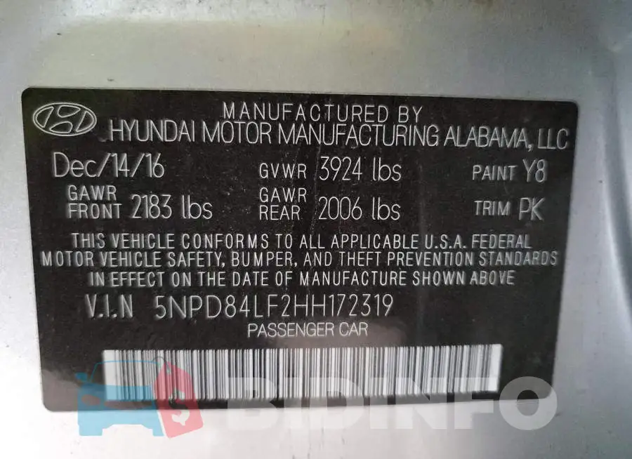 5NPD84LF2HH172319 Photo# 12