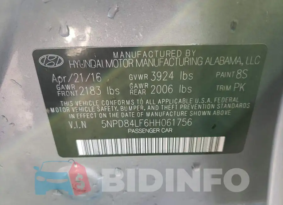5NPD84LF6HH061756 Photo# 12