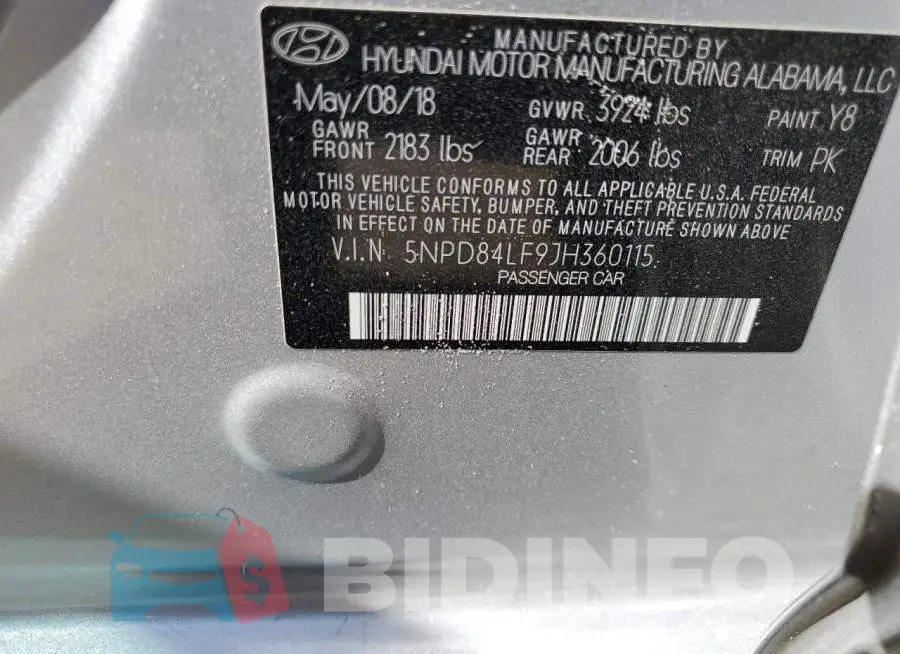 5NPD84LF9JH360115 Photo# 12