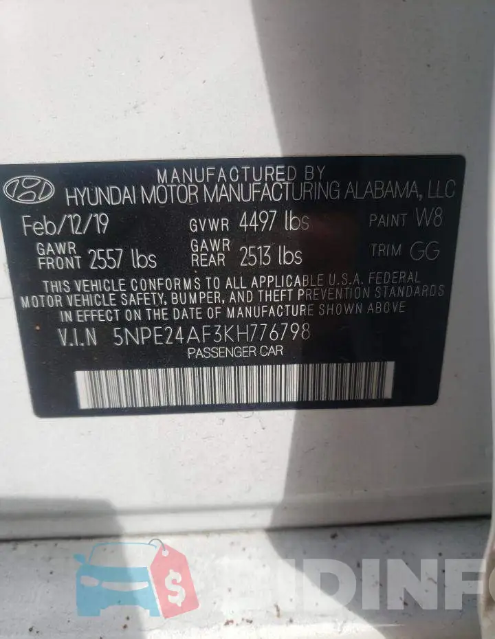 5NPE24AF3KH776798 Photo# 13