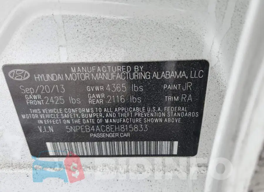 5NPEB4AC8EH815833 Photo# 12
