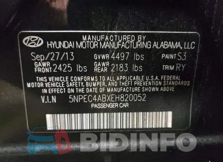 5NPEC4ABXEH820052 Photo# 13