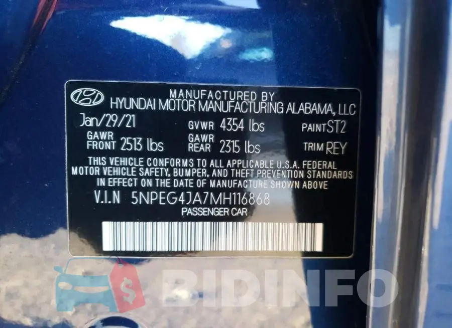 5NPEG4JA7MH116868 Photo# 12