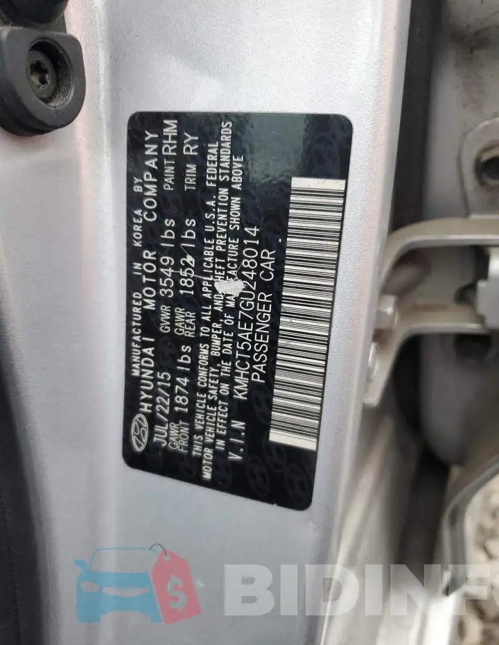 KMHCT5AE7GU248014 Photo# 12