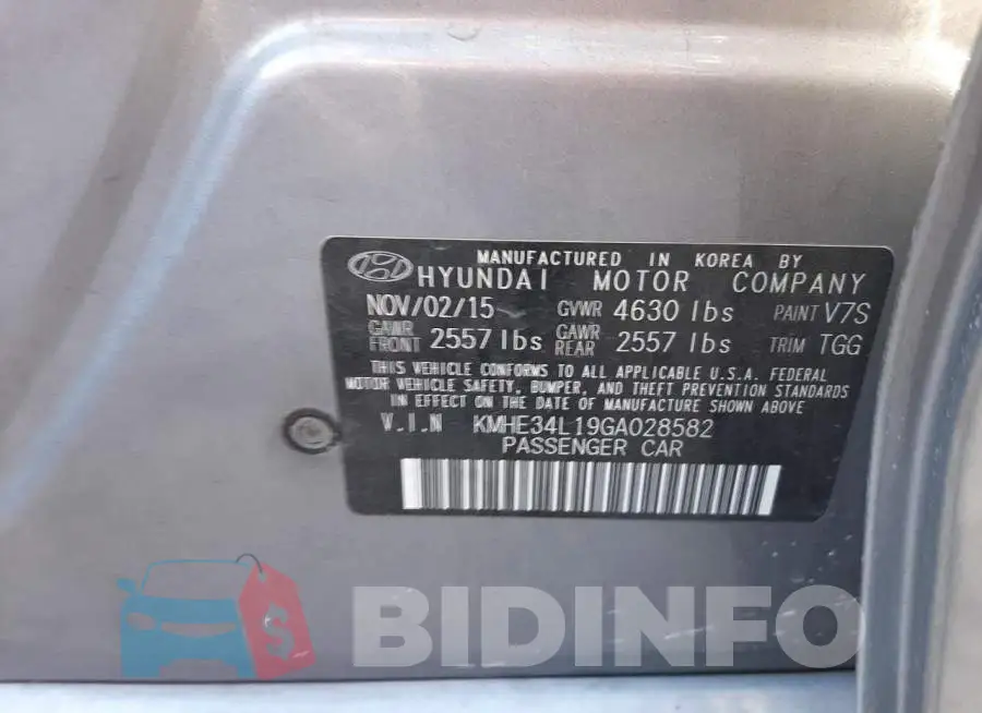 KMHE34L19GA028582 Photo# 12