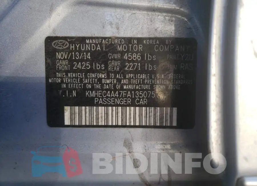 KMHEC4A47FA135075 Photo# 10