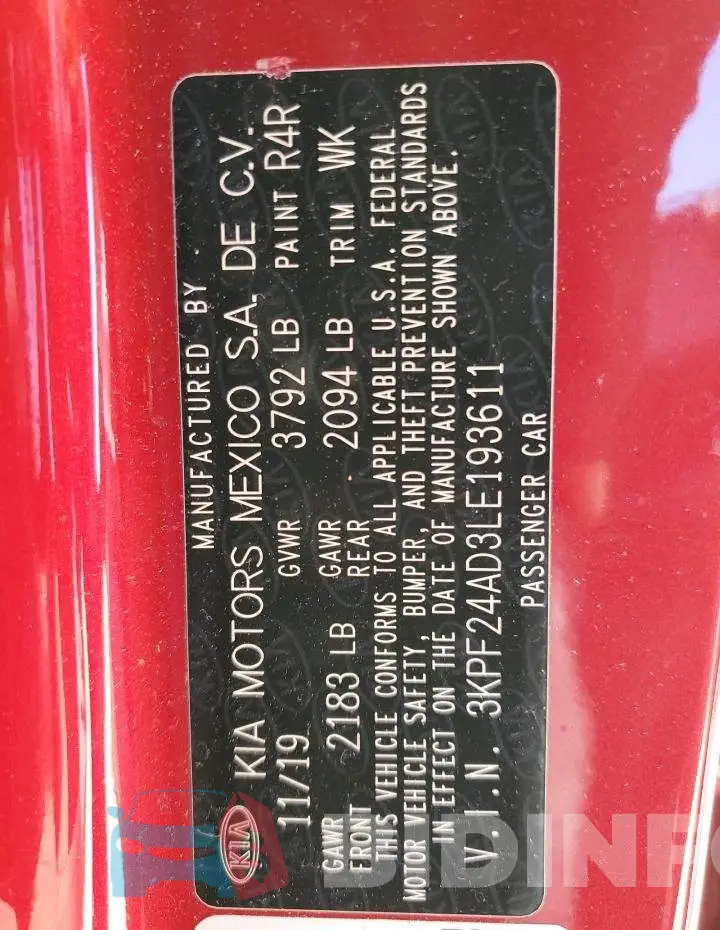 3KPF24AD3LE193611 Photo# 13