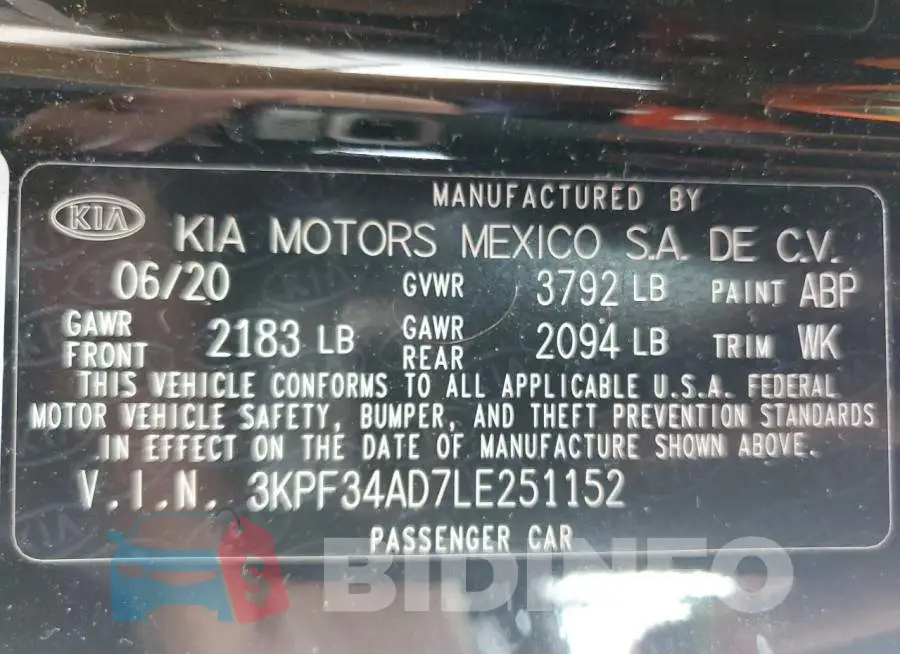 3KPF34AD7LE251152 Photo# 12