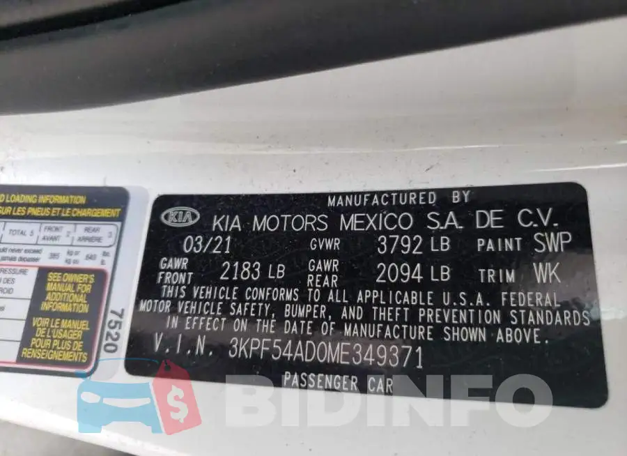 3KPF54AD0ME349371 Photo# 13
