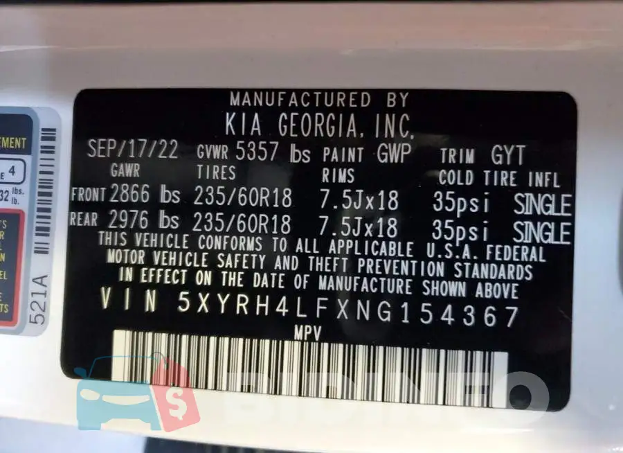 5XYRH4LFXNG154367 Photo# 13