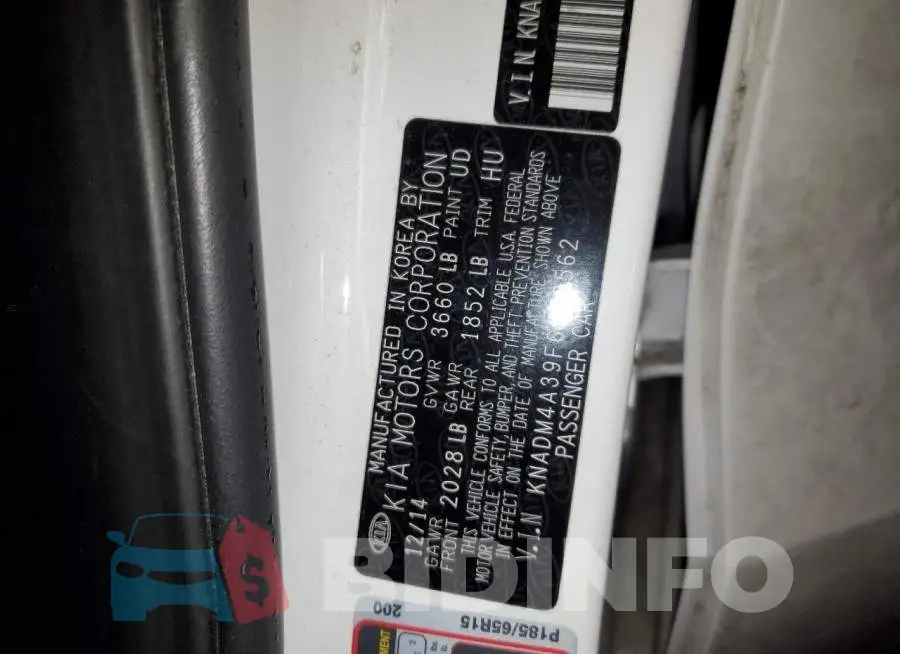 KNADM4A39F6509562 Photo# 12