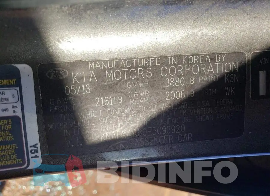 KNAFX4A60E5093920 Photo# 12