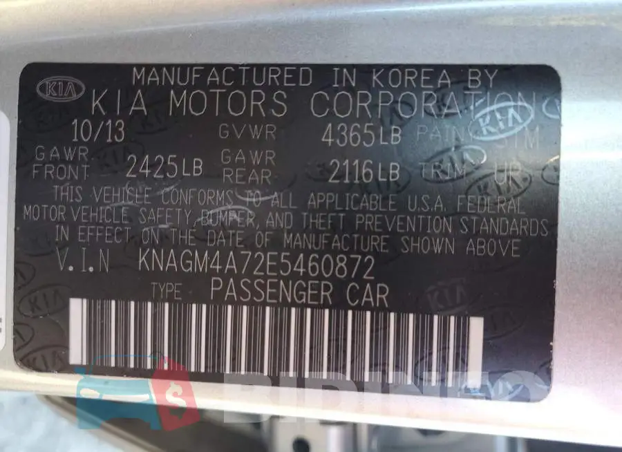 KNAGM4A72E5460872 Photo# 12
